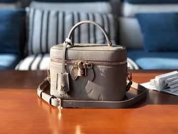 Replica Replica Louis Vuitton M45608 Vanity PM Handbag Embossed Grained Cowhide Leather Tourterelle Beige