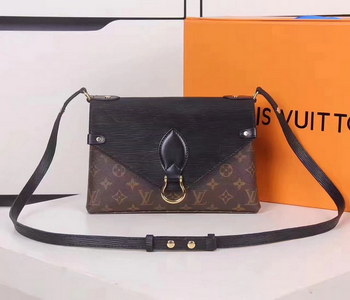 Replica Louis Vuitton M44030 Saint Michel Magnetic Flap Shoulder Bag Balck