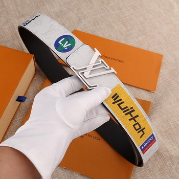 Replica Cheap Replica Louis Vuitton Men Leather Belt Width 4cm 072