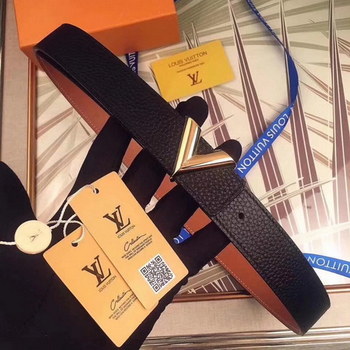 Replica Cheap Louis Vuitton Men Reversible Leather Belt With Gold Buckle 021