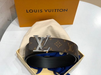 Replica Cheap Replica Louis Vuitton Linitiales Damier Graphite Men Leather Belt Width 4cm M9808S 060