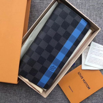 Replica Louis Vuitton N60088 Brazza Men Wallet Damier Graphite Stripe