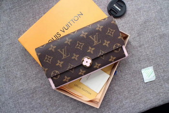 Replica Louis Vuitton M64586 Flore Wallet Monogram Coated Canvas and Calf Leather Rose Ballerine