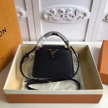 Replica Original Replica Louis Vuitton M50531 Capucines BB Full Grain Taurillon Leather Combines with Python Ayers Noir