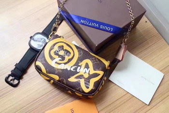 Replica Louis Vuitton N41669 Vintage Cancun Zippy Yellow Wallet With Chain