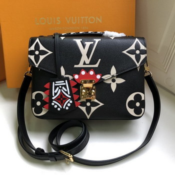 Replica Replica Louis Vuitton M45384 LV Crafty Pochette Metis Embossed Grained Cowhide Leather Black