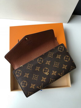 Replica Copy Louis Vuitton M62236 Women Sarah Wallet Monogram Coated Canvas Brown