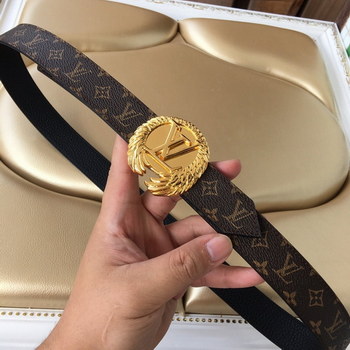 Replica Cheap Replica Louis Vuitton Men Leather Belt Width 4cm 086