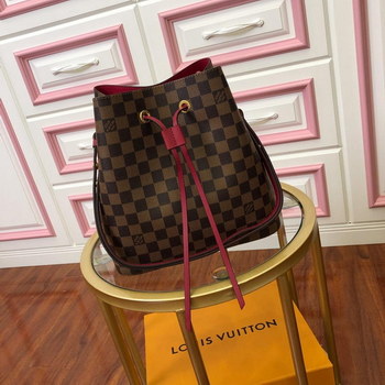 Replica Original Copy Louis Vuitton NeoNoe Bucket Bag Cherry Berry Damier Ebene N40214
