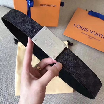 Replica Cheap Louis Vuitton Men Reversible Leather Belt With Silver Buckle 029