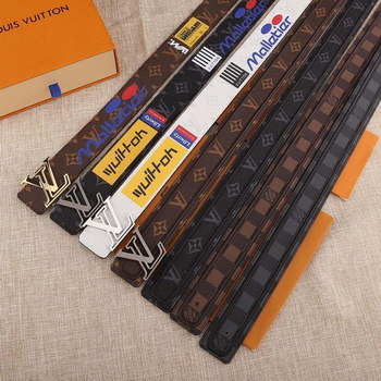 Replica Cheap Replica Louis Vuitton Men Leather Belt Width 4cm 070