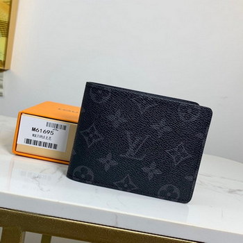 Replica Replica Louis Vuitton M61695 Men Multiple Wallet Cowhide Leather and Canvas Lining