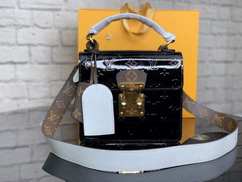 Replica Replica Louis Vuitton M90375 Spring Street Debossed Monogram Vernis Patent Cowhide Leather Noir