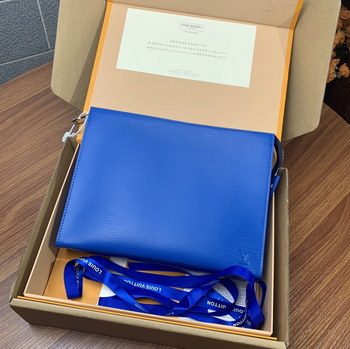 Replica Replica Louis Vuitton M41366 Pochette Voyage MM Monogram Taigarama Denim Blue