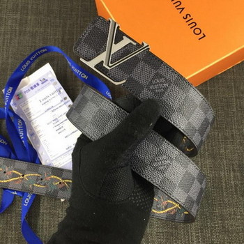 Replica Replica Louis Vuitton Width 35cm Men Leather Belt With Silver Buckle 044