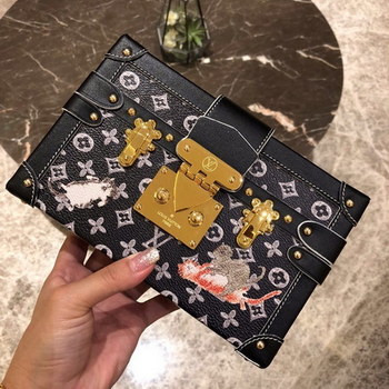 Replica Replica 2019 Louis Vuitton M44407 Petite Malle Women Box Bag Monogram Canvas Black