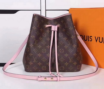 Replica Louis Vuitton M44022 Monogram Coated Canvas Neonoe Bag Pink