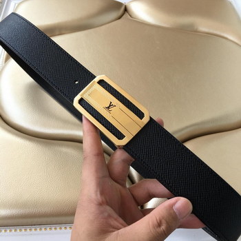 Replica Cheap Louis Vuitton Men Reversible Leather Belt With Gold Buckle 035