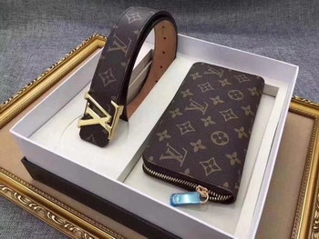 Replica Cheap Louis Vuitton Men Reversible Leather Belt and Wallet 023