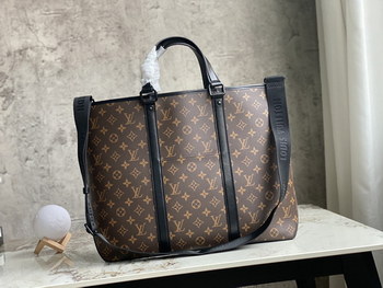 Replica Original Copy Louis Vuitton M45734 Week End Tote PM Monogram Macassar Coated Canvas