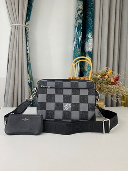 Replica Fake Louis Vuitton N80401 Men Trio Messenger Bag Cowhide Leather