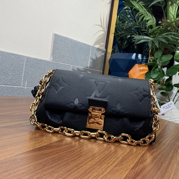 Replica Top Copy Louis Vuitton M45813 Favorite Shoulder Bag Black Cowhide Leather