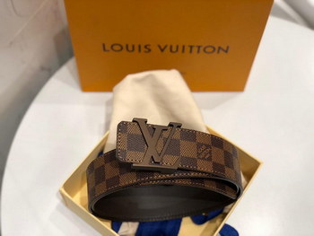Replica Cheap Replica Louis Vuitton Linitiales Damier Graphite Men Leather Belt Width 4cm M9808S 063