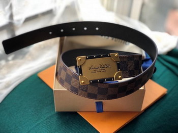Replica Cheap Replica Louis Vuitton Neo Trunk Width 4cm Men Leather Belt 055