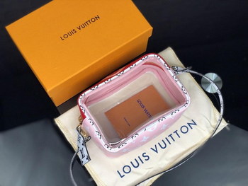 Replica Replica Louis Vuitton M67601 Beach Pouch Rouge Monogram Coated Canvas and Transparent PVC