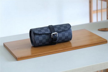 Replica Replica Louis Vuitton Mens 3 Watch Case Damier Graphite Canvas
