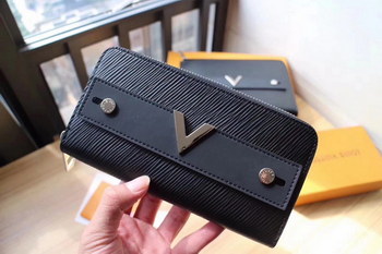 Replica Louis Vuitton M62522 Edgy Zippy Women Wallet Epi Leather Black