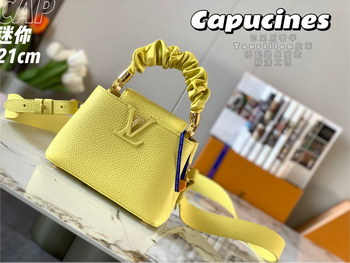 Replica Replica Top Sale Louis Vuitton Capucines Mini Handbag Yellow Taurillon Leather M58586 Spring Fashion