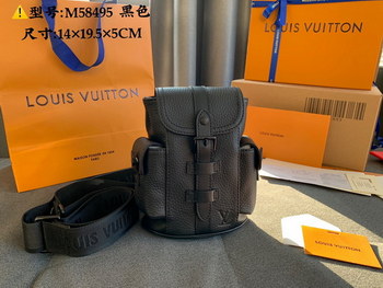 Replica Good Reviews Louis Vuittion M58495 CHRISTOPHER XS Backpack Black Taurillon Leather