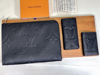 Replica Replica Louis Vuitton M80042 M80038 M60181 Black Taurillon Shadow Leather Embossed with Larger than usual Monogram Pattern