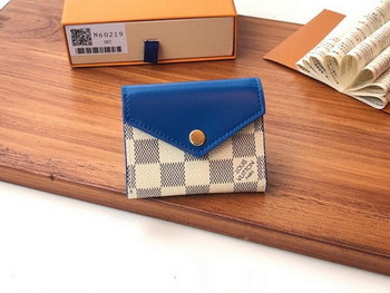 Replica Top Replica Louis Vuitton N60219 Zoe Wallet Damier Azur Canvas Bleuet
