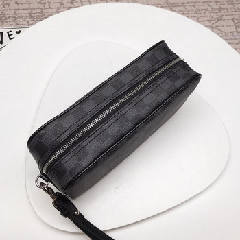 Replica Louis Vuitton M47543 Men Clutch Bag Damier Graphite Canvas