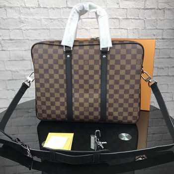 Replica Louis Vuitton N41466 Porte Documents Voyage PM Damier Ebene Canvas