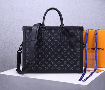 Replica Replica Louis Vuitton M44952 Men Soft Trunk Briefcase Monogram Eclipse Coated Canvas and Cowhide Leather
