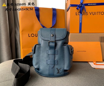 Replica Good Reviews Louis Vuittion M58493 CHRISTOPHER XS Backpack Navy Blue Taurillon Leather