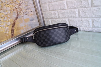Replica Replica Louis Vuitton N40362 Campus Bumbag in Damier Graphite Coated Canvas with its Silver Color Zipper