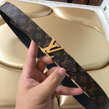 Replica Cheap Replica Louis Vuitton Men Leather Belt Width 3cm 077