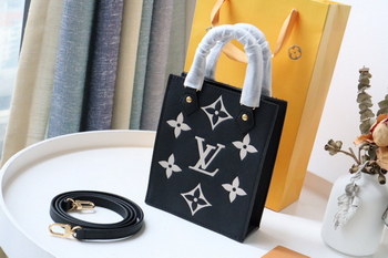 Replica Original Copy Louis Vuitton M57937 Petit Sac Plat Monogram Empreinte Embossed Supple Grained Cowhide Leather Black