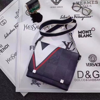 Replica Louis Vuitton N44002 District PM Damier Cobalt Coated Canvas Red