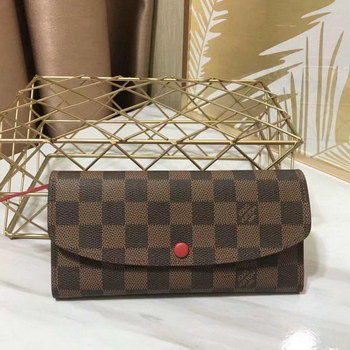 Replica Replica Louis Vuitton N63544 Emilie Wallet Damier Ebene Red