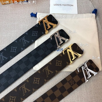 Replica Cheap Replica Louis Vuitton Men Leather Belt Width 4CM 122