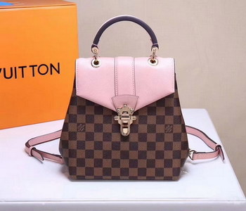 Replica Louis Vuitton N42262 Clapton Women Backpack Damier Ebene Canvas and Cowhide Leather Magnolia Online Shop