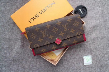 Replica Louis Vuitton M64585 Flore Wallet Monogram Coated Canvas and Calf Leather Rose Fuchsia