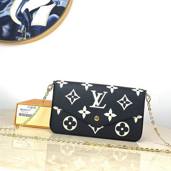 Replica Replica Louis Vuitton M69515 Pochette Felicie Monogram Empreinte Embossed Supple Grained Cowhide Leather Black