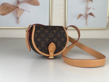 Replica Top Quality Louis Vuitton Women Tambourin Handbag Monogram Canvas and Natural Cowhide Leather M44860