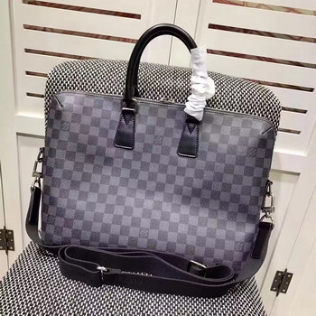 Replica Louis Vuitton N63298 Men Dandy Briefcase Damier Cobalt Canvas